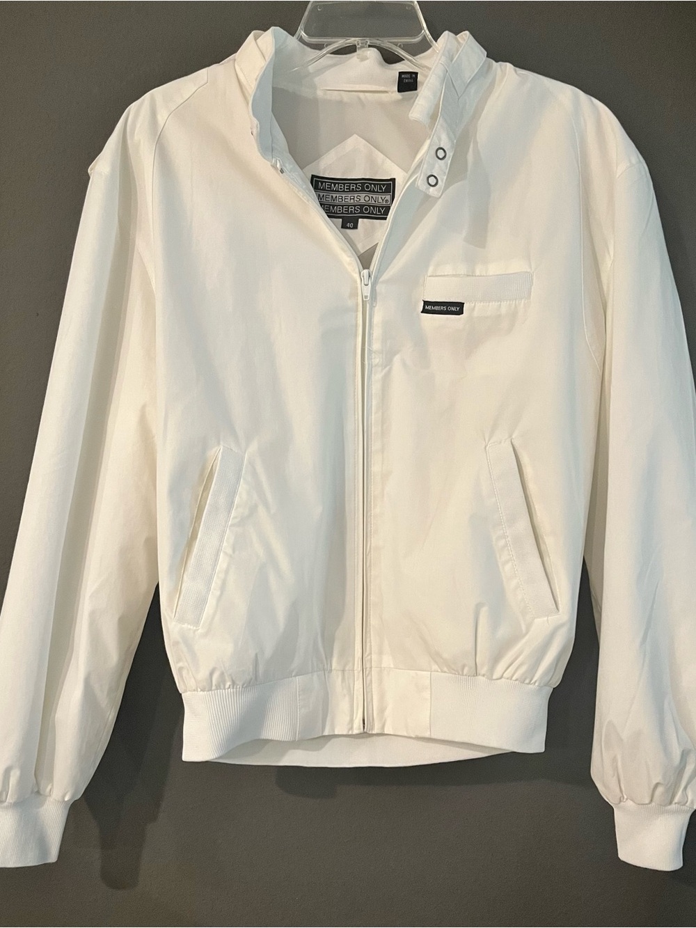 Members Only White Lightweight Logo Jacket (M)